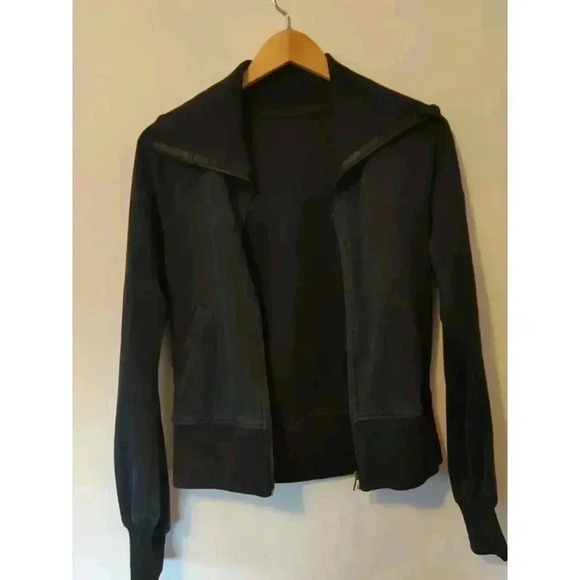 lululemon athletica Jackets & Blazers - Lululemon Vintage Full Zip Turtleneck Scuba Neck Jacket Small XS Black